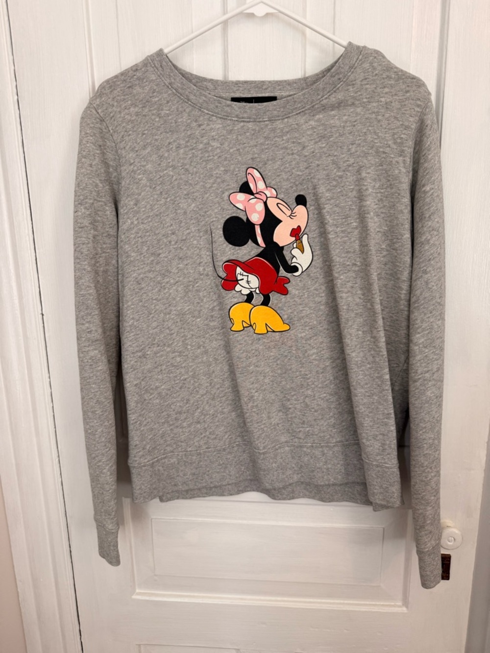 kate spade Grey Minnie Mouse Crewneck with Pink Bow